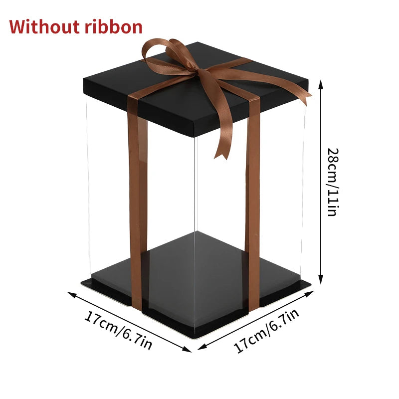 Transparent Packing Box High-Capacity Birthday Wedding Valentine Favor Wrapping Boxes Chocolate Cake Packaging Supplies