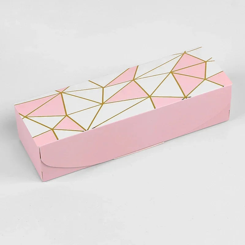 20pcs Rectangular Marbling Cardboard Gift Box Black Plume Paper Packaging Boxes Chirstmas Thank You Cake Chocolate Paper Boxes