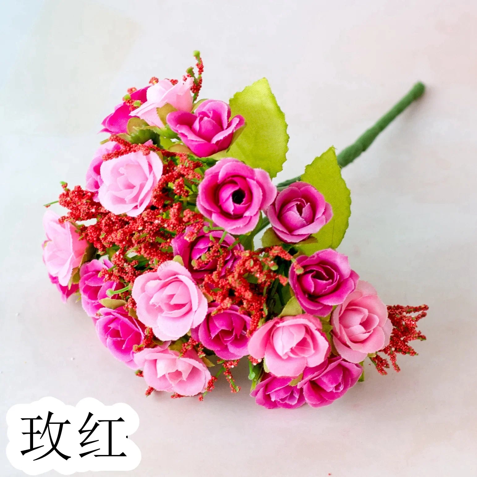 21 Head Diamond Roses 7 Fork Spring Roses Small Wedding Decor Buds Artificial Flowers Artificial Plastic Flowers