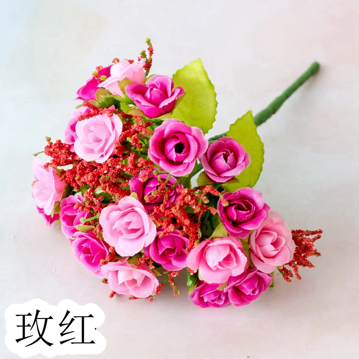 21 Head Diamond Roses 7 Fork Spring Roses Small Wedding Decor Buds Artificial Flowers Artificial Plastic Flowers