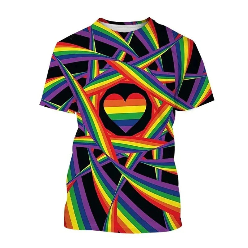 Vintage 3D LGBT Printed T Shirt Happy Pride Day Graphic T-shirts For Men Kid Fashion Streetwear Tee Shirts Clothes Short Sleeves