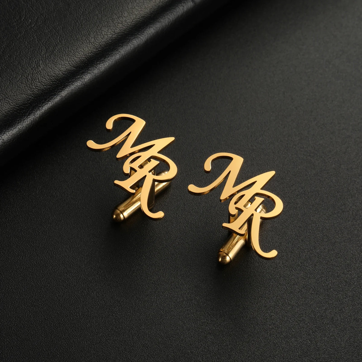 Cazador Custom Cufflinks for Men Stainless Steel Jewelry Personalized Initials Letter Cufflink for Suit Anniversary Wedding Gift