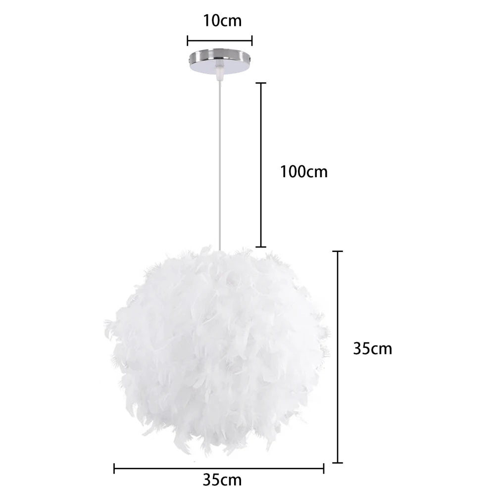 Fluffy Feather Pendant Light Modern E27 Lamp Holder Hanging Fairy Lighting Fixture Bedroom Chandelier lampy sufitowe Droplight