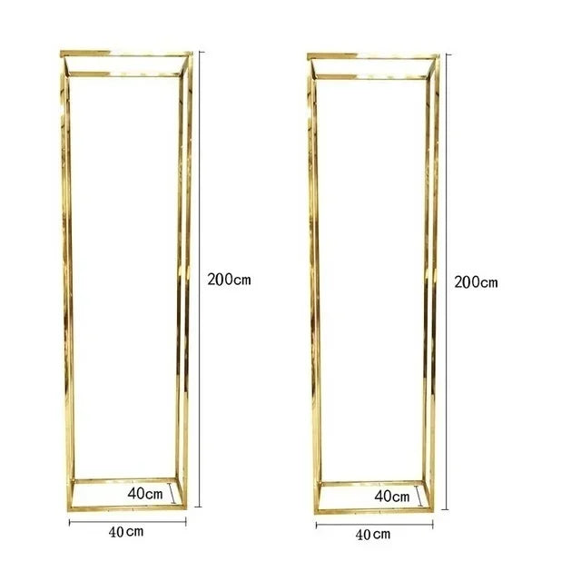 NEW Gold-Plated Wedding Arch, Shiny Gold Flower Stand, Welcome Door Wall Backdrop, Decoration Metal Frame