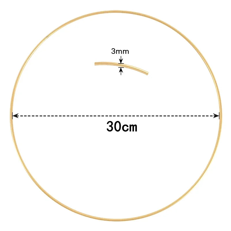 Gold Metal Flowers Hoop with Place Card Holder Wedding Table Centerpiece Decoration Christmas DIY Wreath Garland Decor