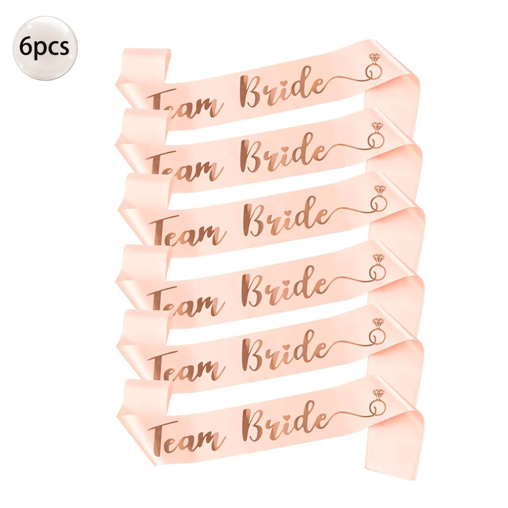Bride to Be Bachelorette Party Sash with Gold Foil Lettering Bridal Shower Wedding Engagement Team Bride Sash Hen Party Supplies