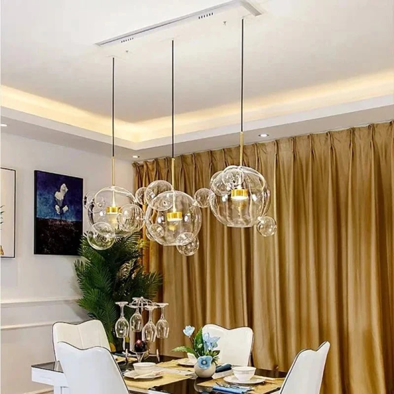 Nordic Decor Led Chandeliers for Living Room Indoor Lighting Bubbles Ball Kitchen Ceiling Chandelier Dining Room Pendant Lamp