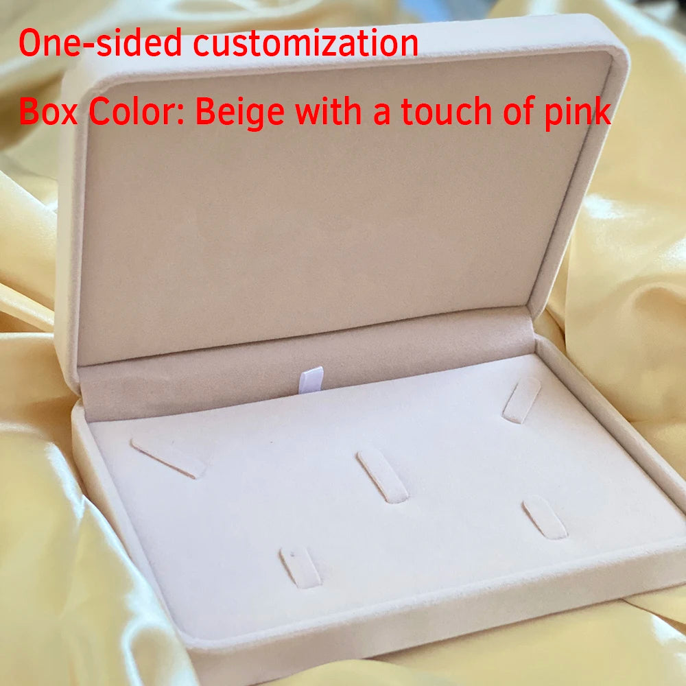 Custom Flannel Jewelry Box Necklace Ring Earring Nail Bracelet Jewelry Box Gift Boxs For Bride Bridesmaid Wedding Jewelry Box