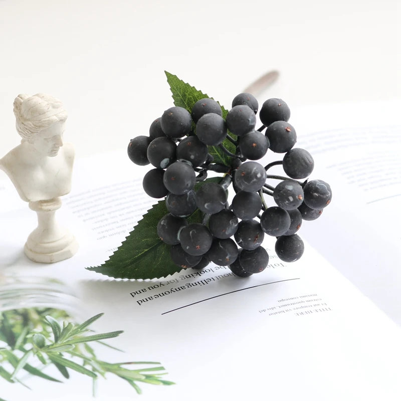 Berry Artificial Flowers Bouqute Plastic Fake Flowers For Home Decor Christmas Garden Wedding Decoration Faux Plant Accessories