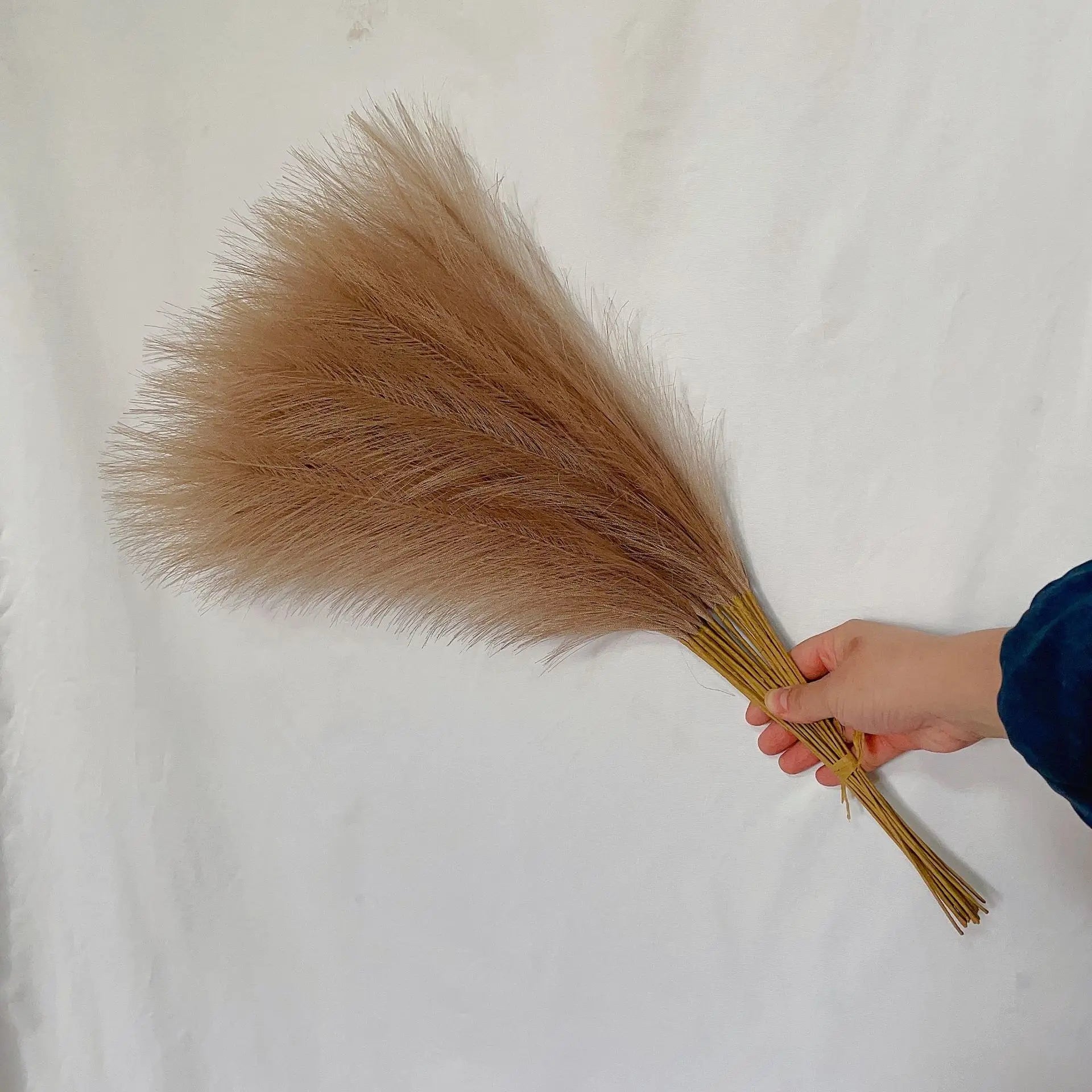 55CM 10PCS Fluffy Pampas Grass Boho Decor Flower Fake Plant Reed Simulated Wedding Party Home Decoration Artificial Flowers