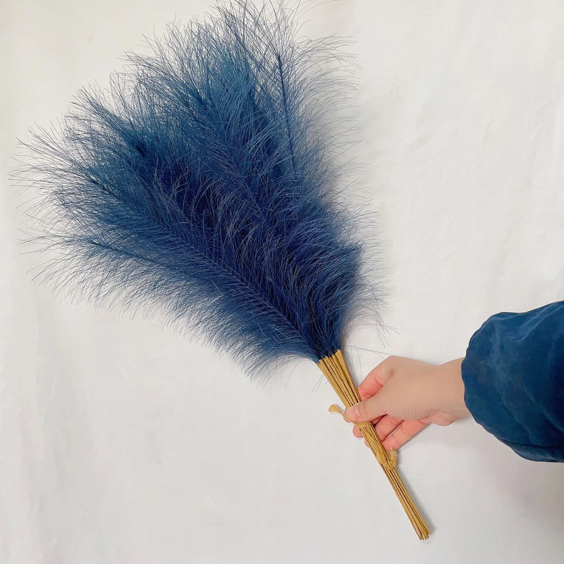 55CM 10PCS Fluffy Pampas Grass Boho Decor Flower Fake Plant Reed Simulated Wedding Party Home Decoration Artificial Flowers