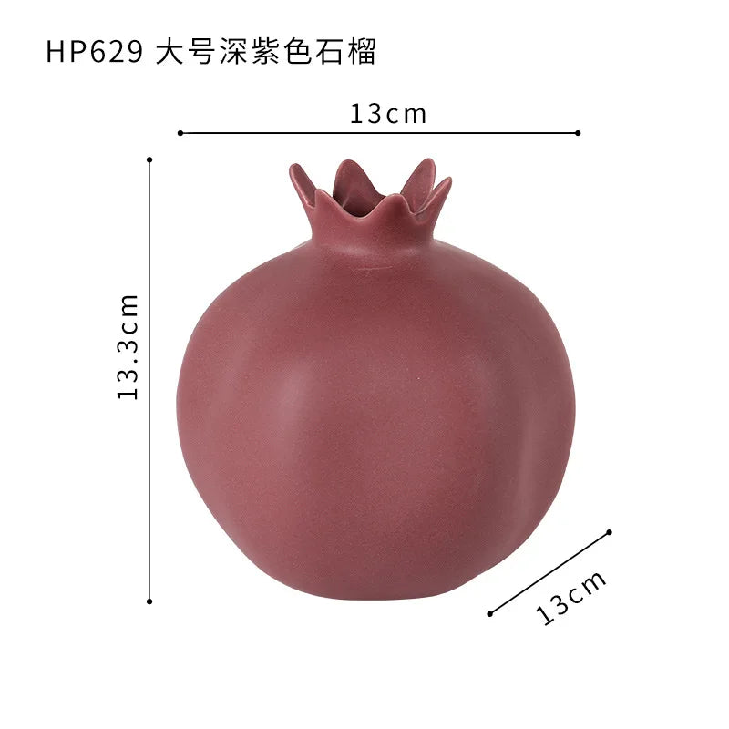 Imitation Pomegranate Ornaments Ceramic Vase Dried Flower Vase Flower Arrangement Art Sculpture Decorative Vases Statue Crafts