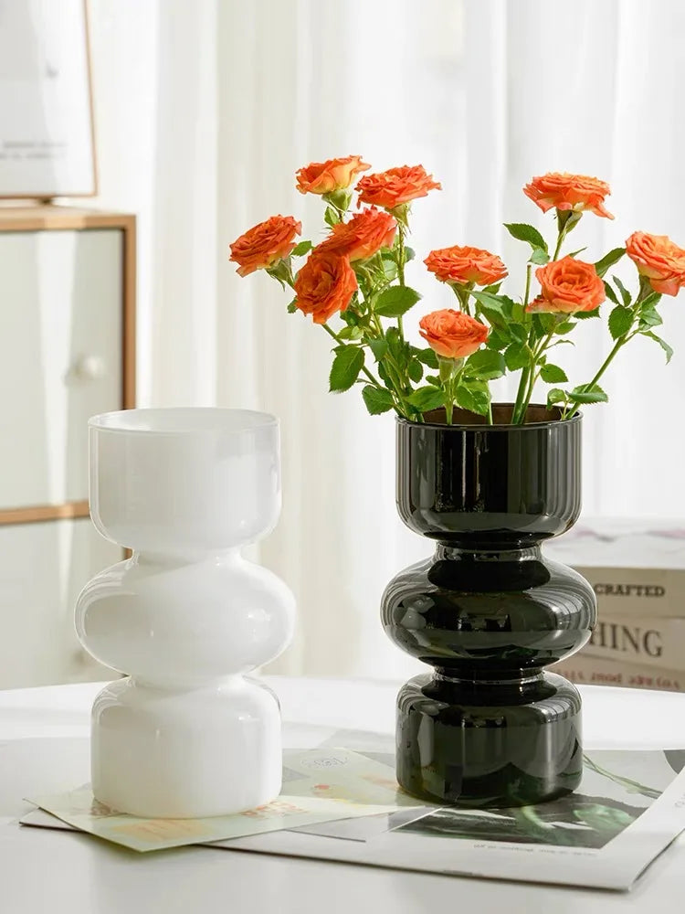 Retro Irregular Home Glass Vase Living Room Dining Table LLuxury Decoration Flower Vases