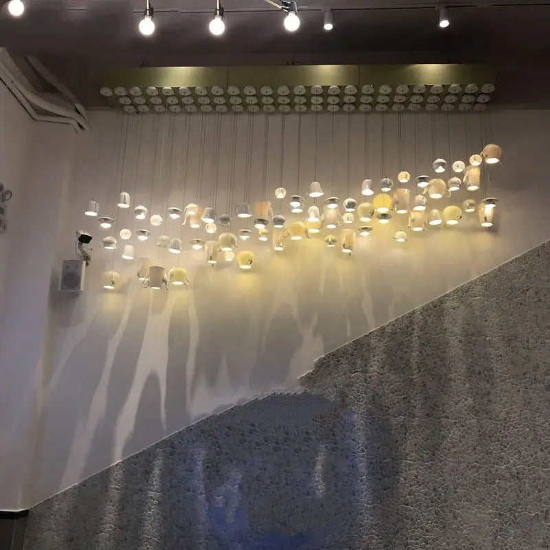 Modern Tea Cup Teapot Hanging Lamp Ceramic Led Pendant Lights Dining Room Kitchen Home Decor Luminaire Lighting Fixtures