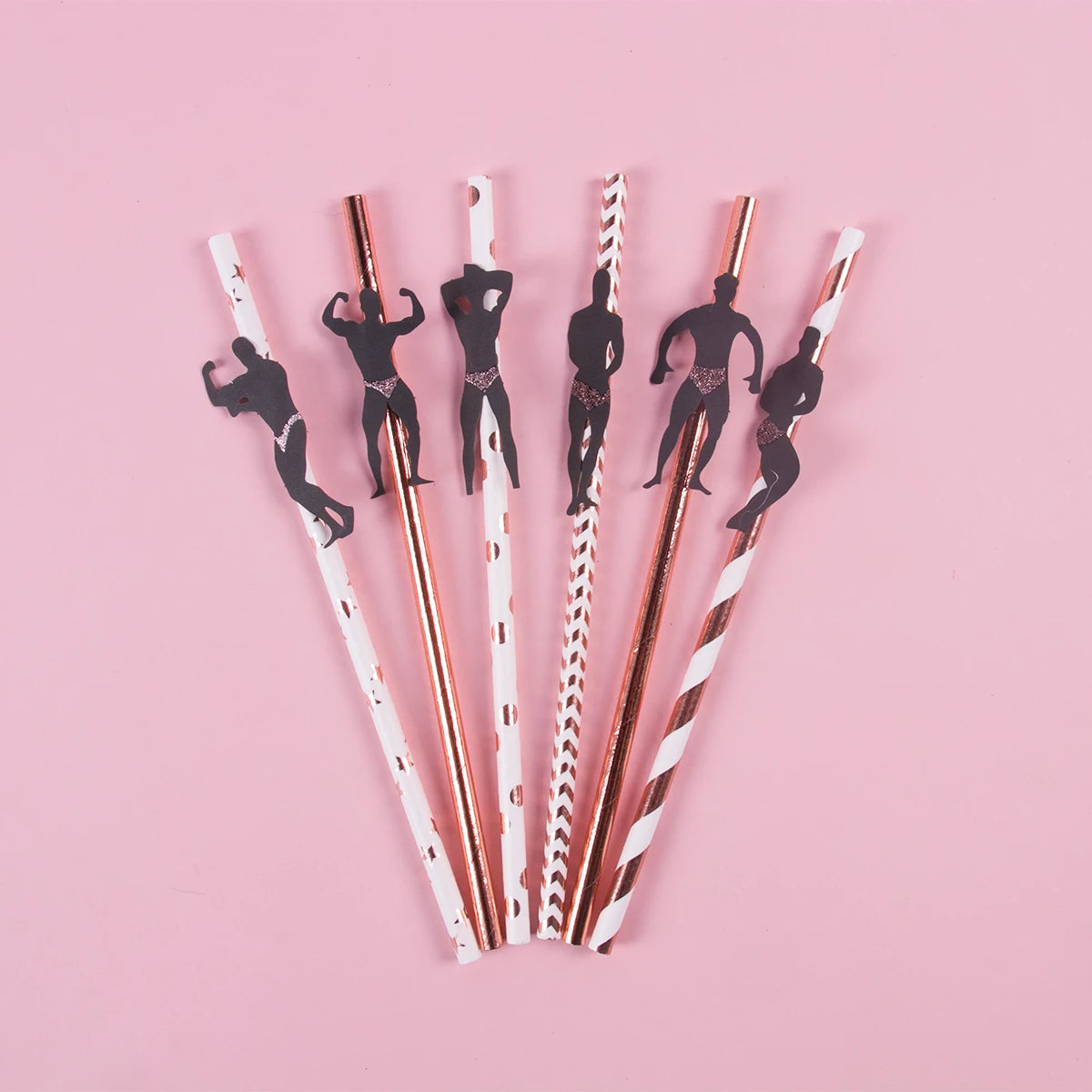 6/12pcs Bachelorette Party Paper Straws Dancing Men woman Straw Wedding Bridal Shower Decor Hen Night Adult Party Drinking favor