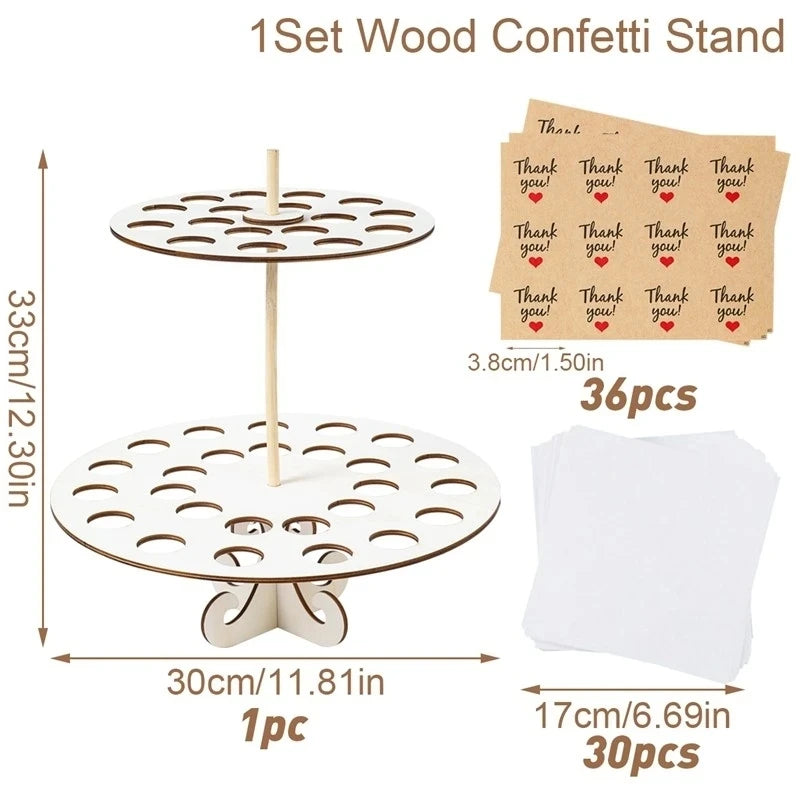Wedding Confetti Cones Holder Stand Support for Wedding Cones Kraft Paper Wedding Decorations Supplies Confetti Tray Cone