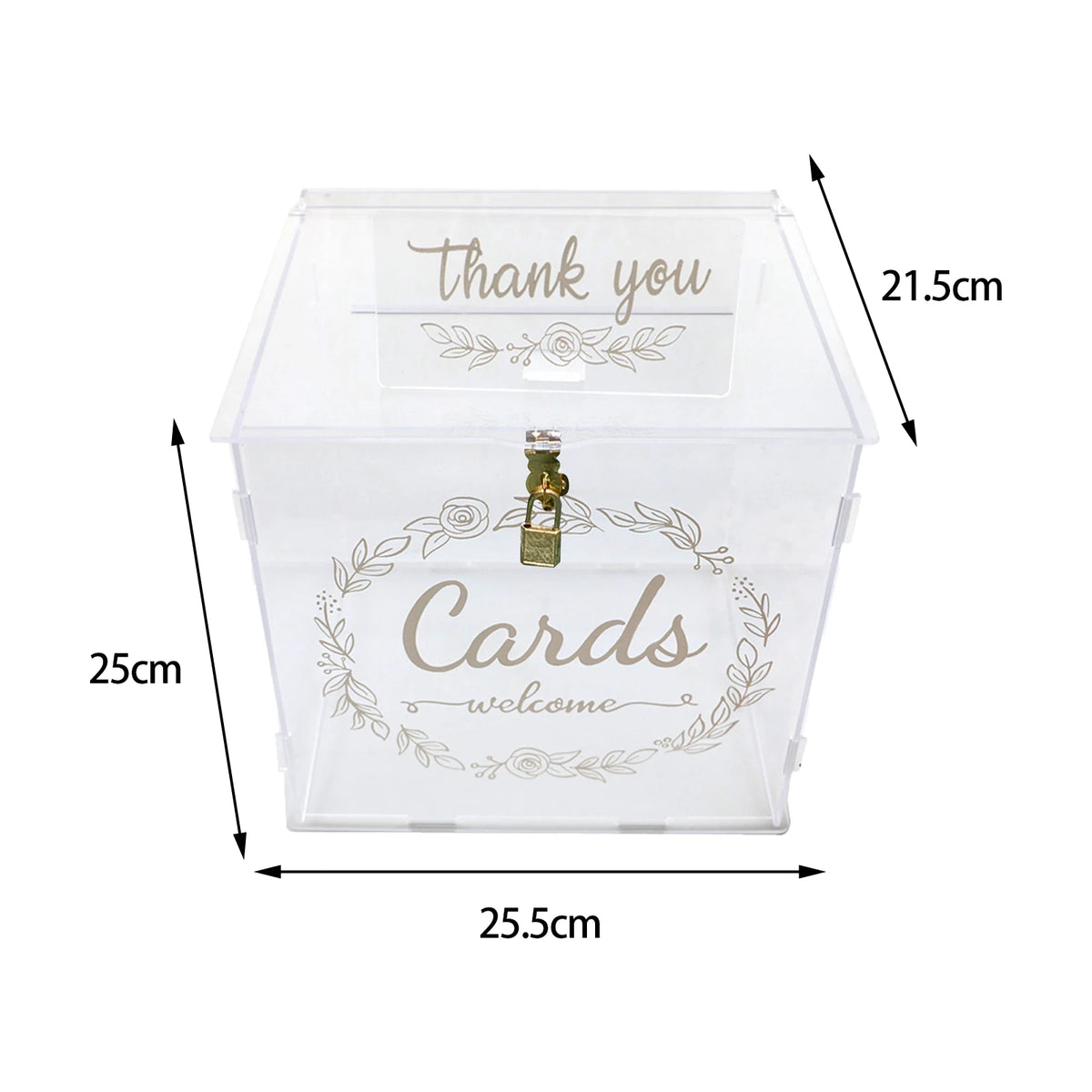 Large Acrylic Card Box DIY Large Envelope Gift Card Box Acrylic Wedding Money Box for Anniversary Shower Birthday Decorations