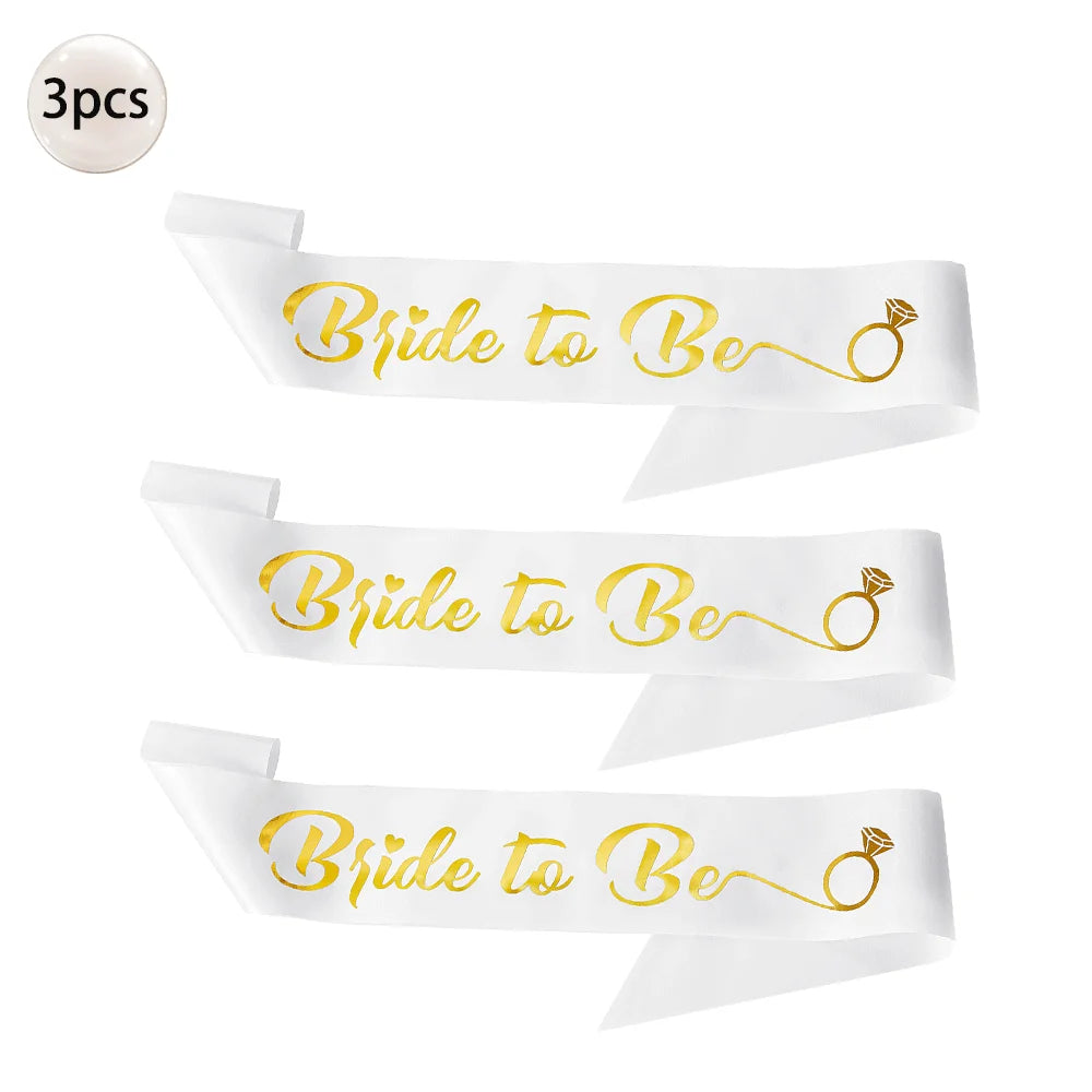 Bride to Be Bachelorette Party Sash with Gold Foil Lettering Bridal Shower Wedding Engagement Team Bride Sash Hen Party Supplies