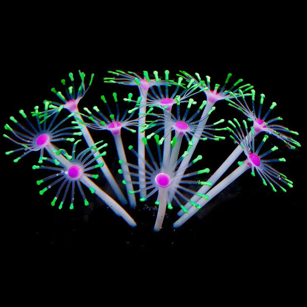 1Pc Silicone Glowing Artificial Fish Tank Aquarium Coral Plants Ornament Underwater Pets Decor Aquatic Pet Supplies Decoration