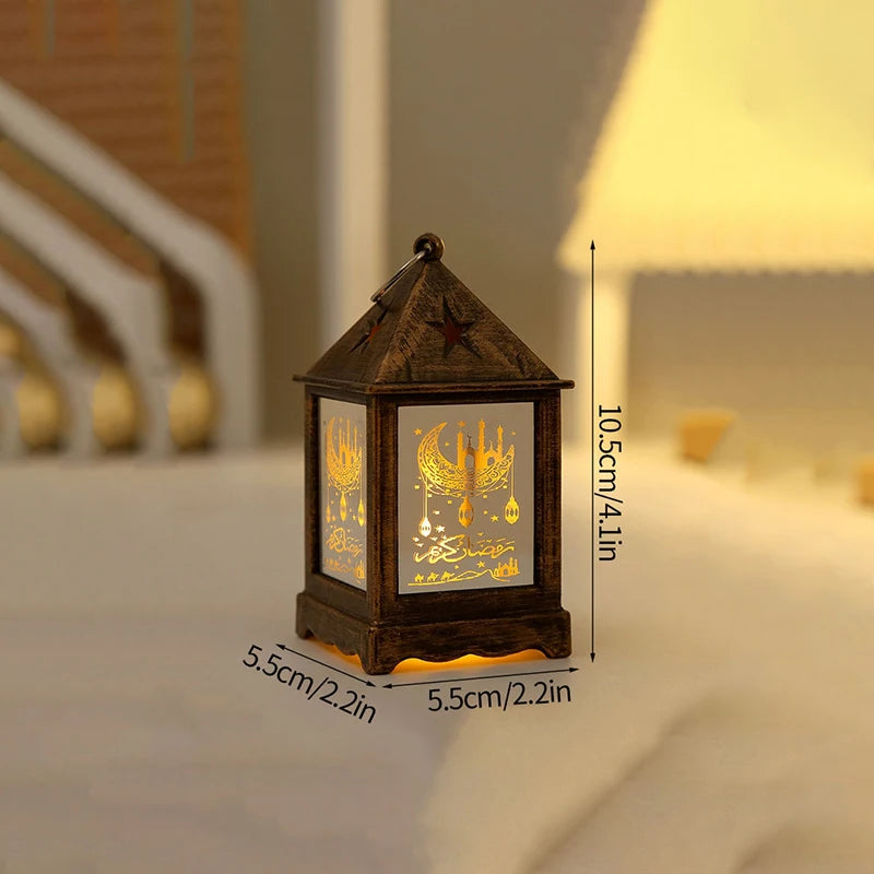 2024 Eid Mubarak Candle Lamp Creative Night Light Lantern Candle Holder Eid Mubarak Islamic Muslim Party Decor  Decorative Lamp