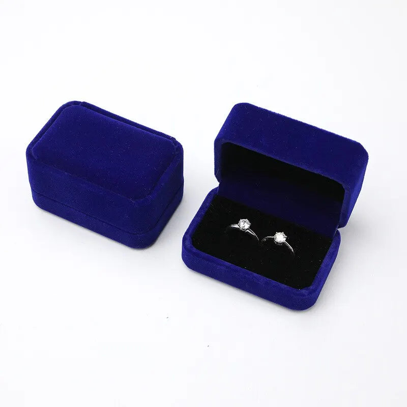 Custom Flannel Ring Box Double Slot Ring Bearer Box Wedding Jewelry Box gift for Girlfriend Personalized engagement ring box