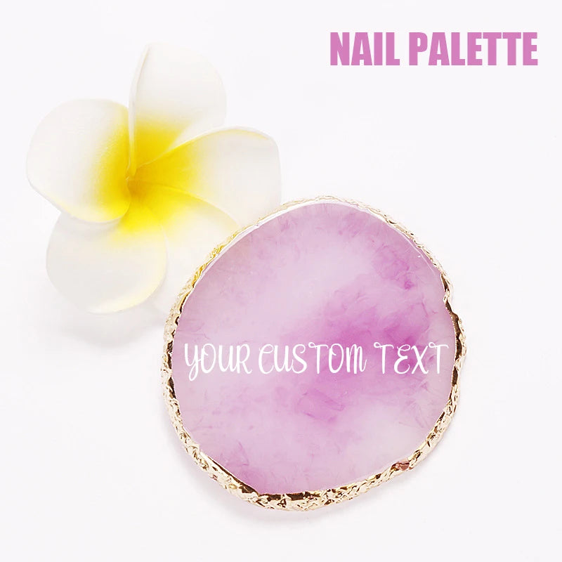 Custom Jewelry Plate Personalized Agate Stone Tray Coasters Holder Nails Art Display Shelf Wedding Birthday Party Bride Gift