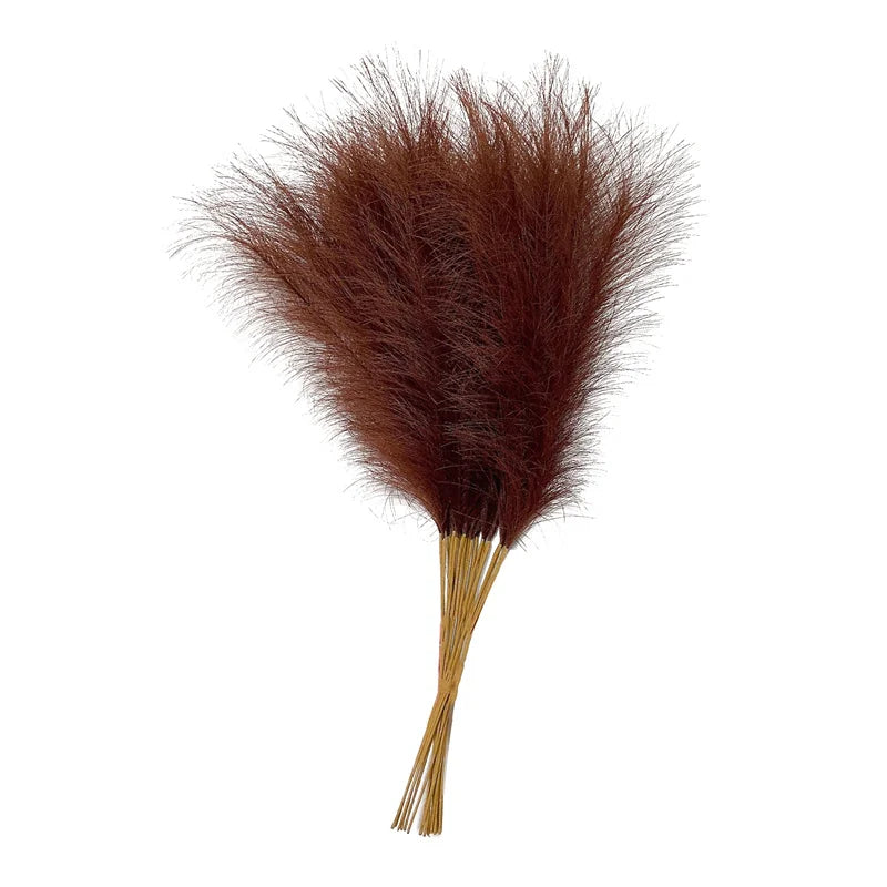55CM 10PCS Fluffy Pampas Grass Boho Decor Flower Fake Plant Reed Simulated Wedding Party Home Decoration Artificial Flowers