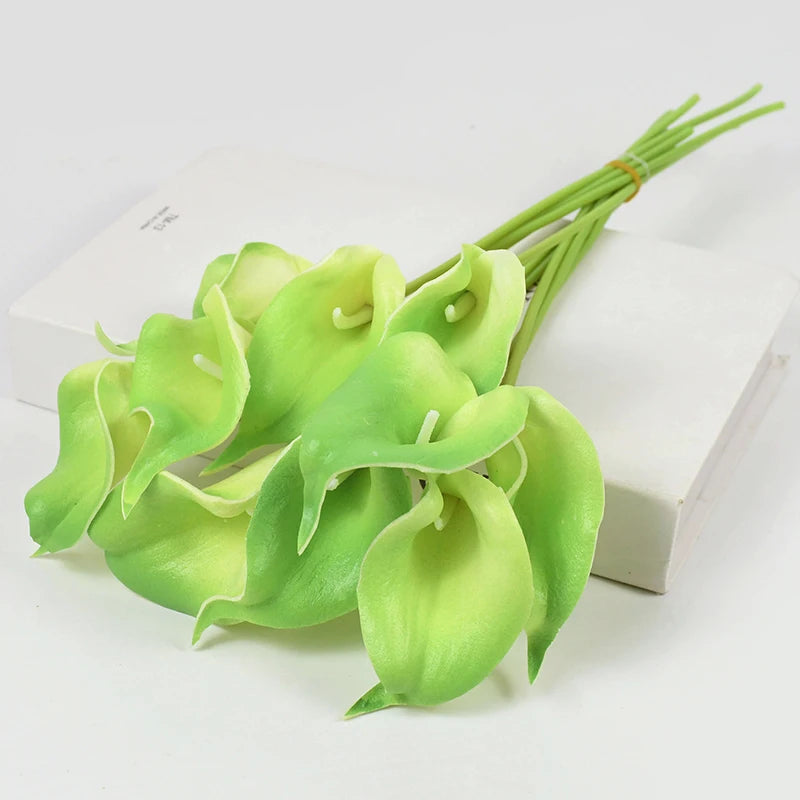 5/10Pcs Real Touch Calla Lily Artificial Flowers White Wedding Bouquet Bridal Shower Party Home Flower Decoration Fake Flower