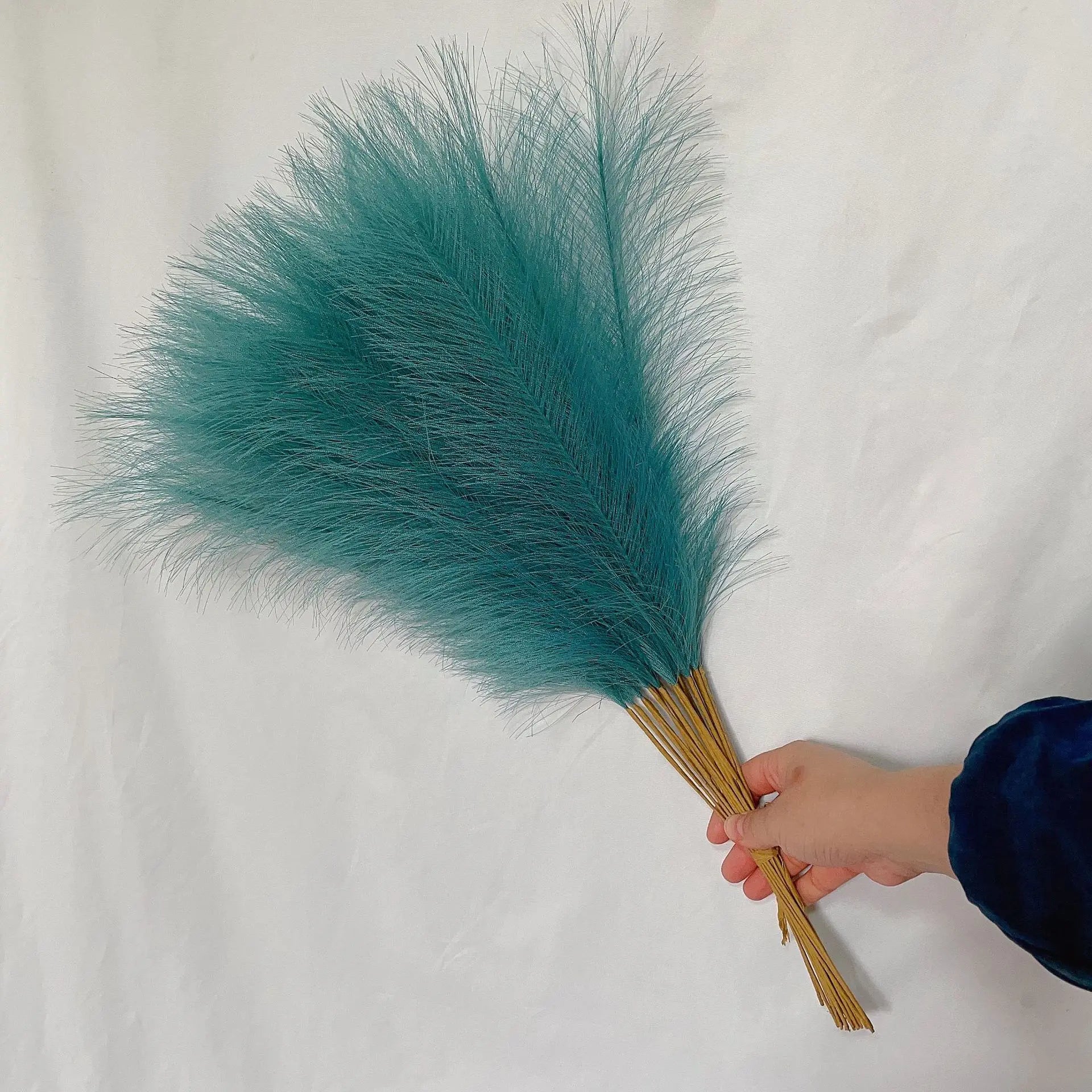 55CM 10PCS Fluffy Pampas Grass Boho Decor Flower Fake Plant Reed Simulated Wedding Party Home Decoration Artificial Flowers
