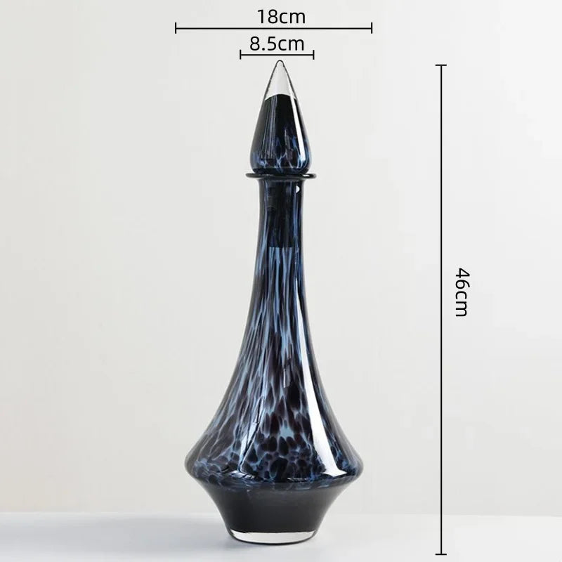 Glass Vase Transparent Leopard Print Flower Vase Glassware with Lid Floral Arrangement Accessories Terrarium Home Decoration