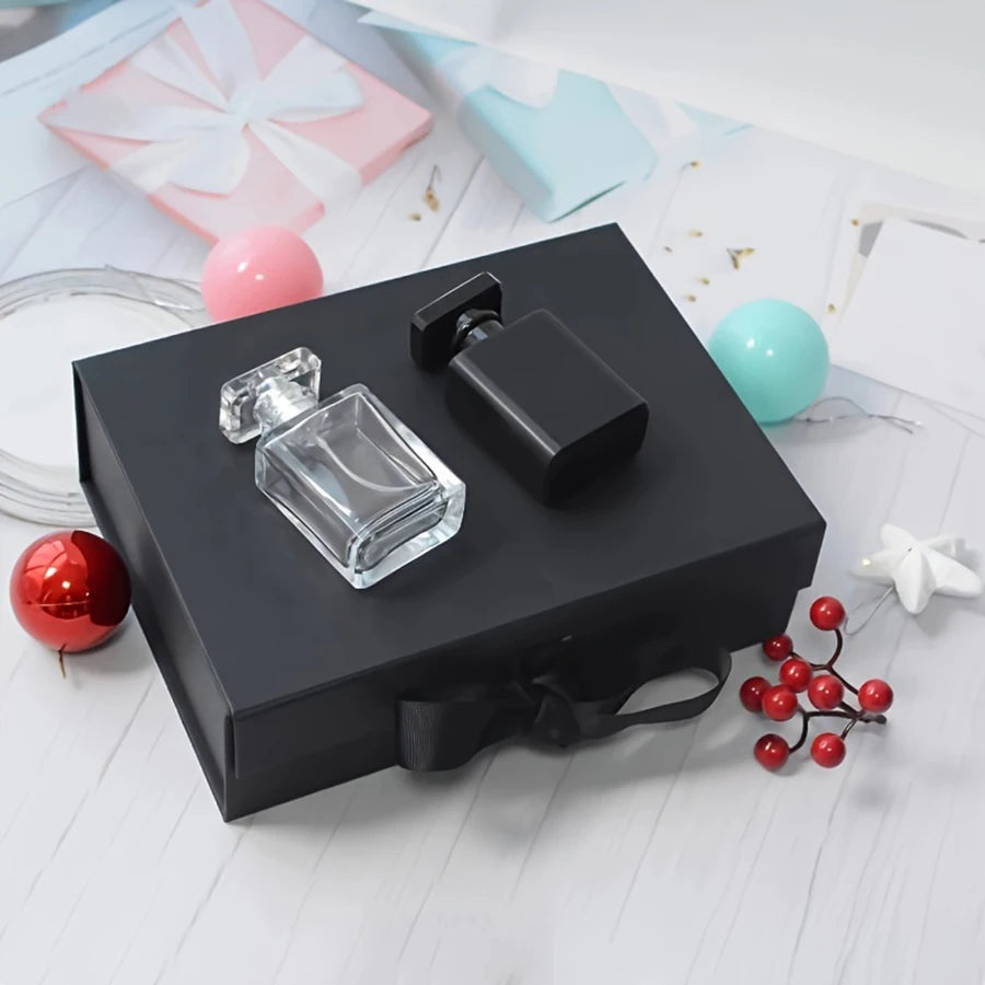 3 Sizes Available Luxury Magnetic Gift Box With Lid Ribbon Lafite Grass Greeting Card Valentine's Day Gift Packaging Box