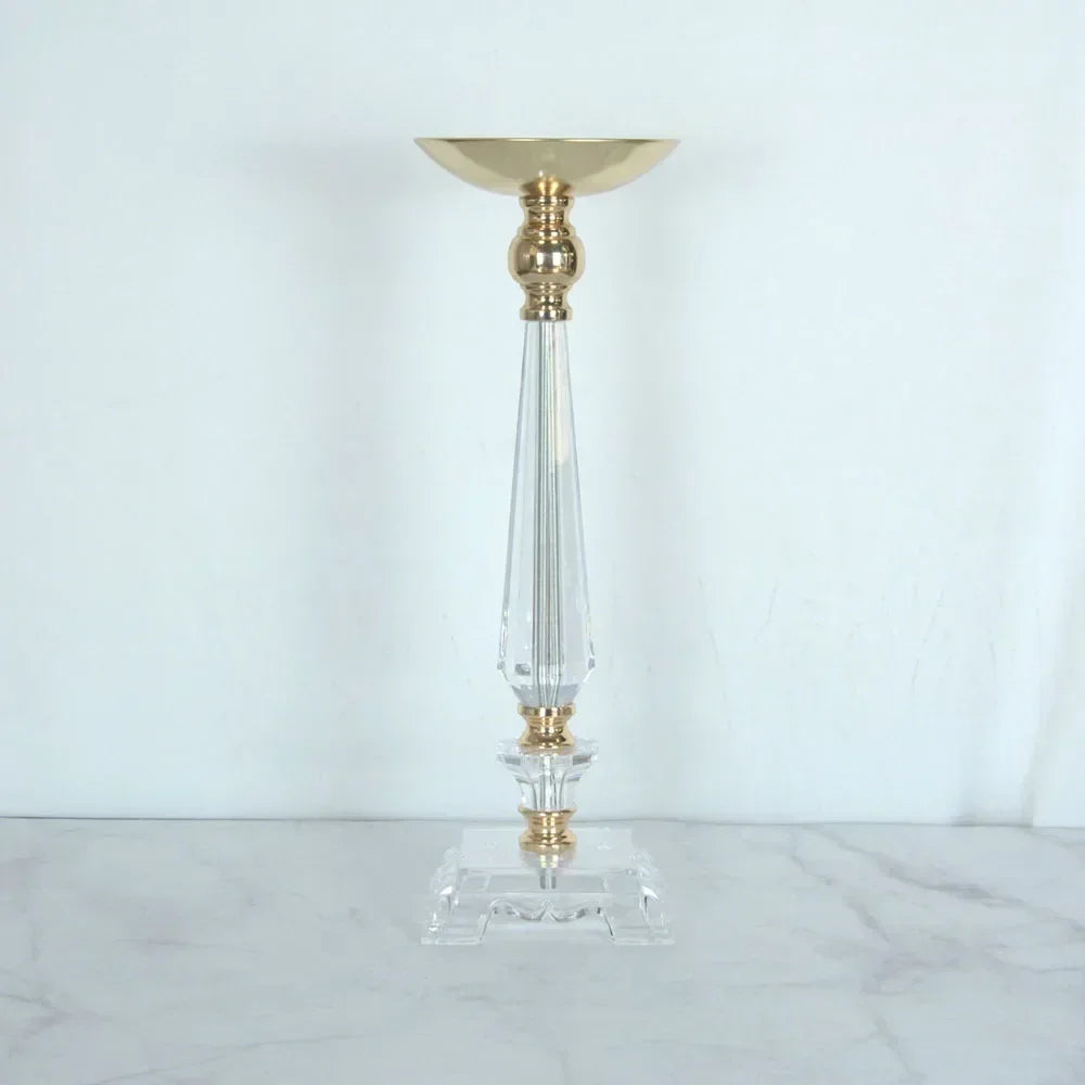 Tall Acrylic Flower Stand Crystal Centerpiece for Wedding Clear Floral Vase Candle Holder Marriage Display Decor