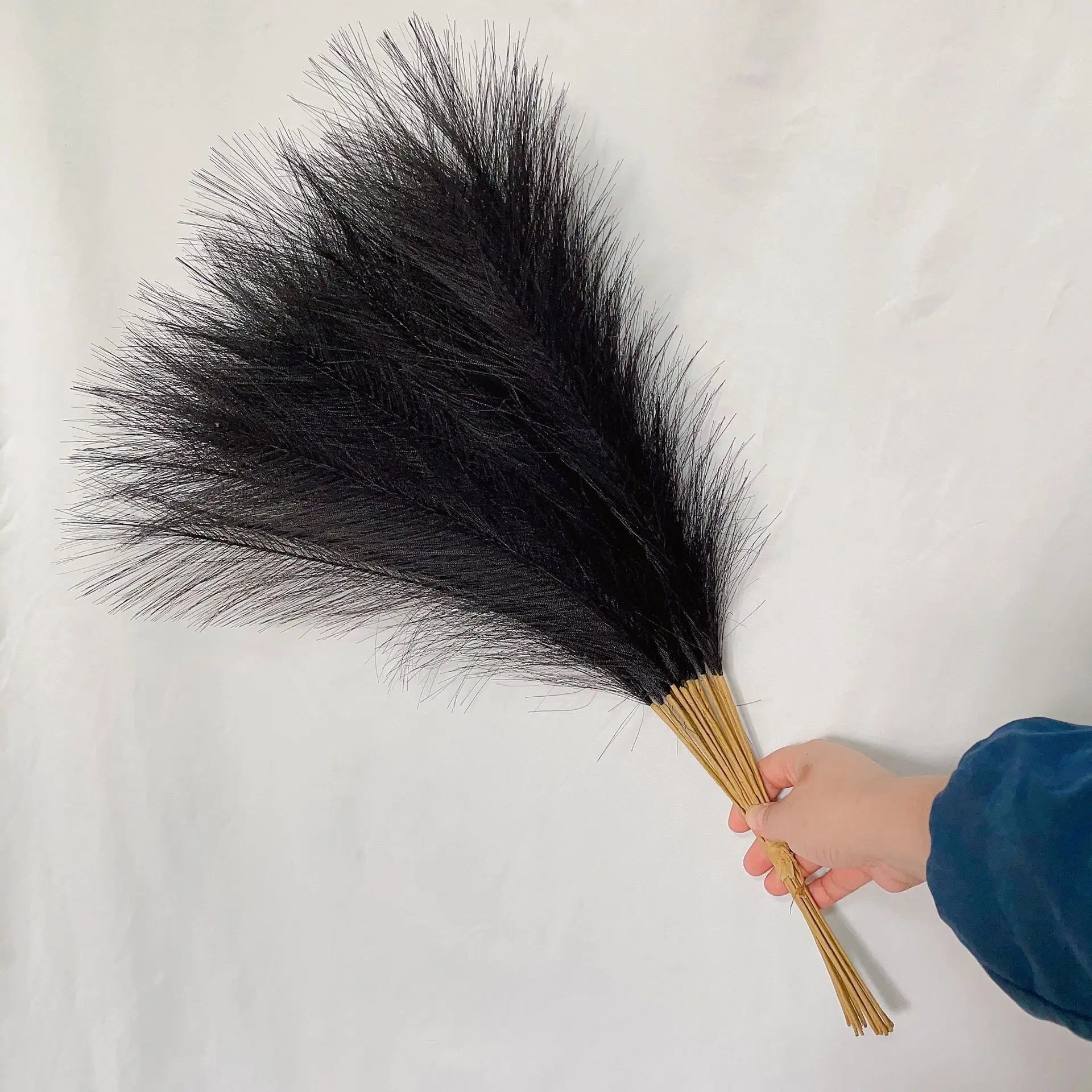 55CM 10PCS Fluffy Pampas Grass Boho Decor Flower Fake Plant Reed Simulated Wedding Party Home Decoration Artificial Flowers