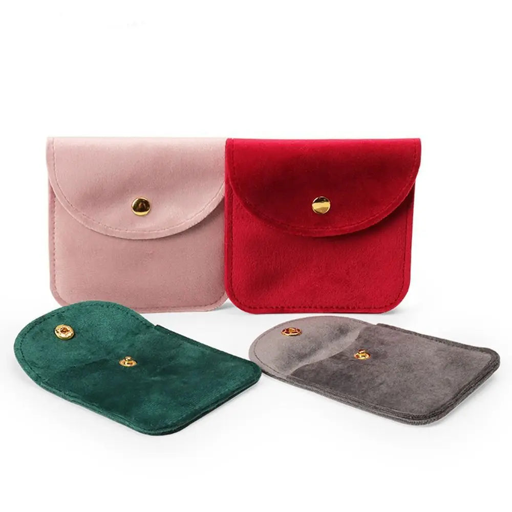 1 Pcs Dust Protect Portable Soft Velvet Gift Jewelry Bag Snap Button Packaging Bag Necklace Earrings Bracelet Ring Storage Pouch