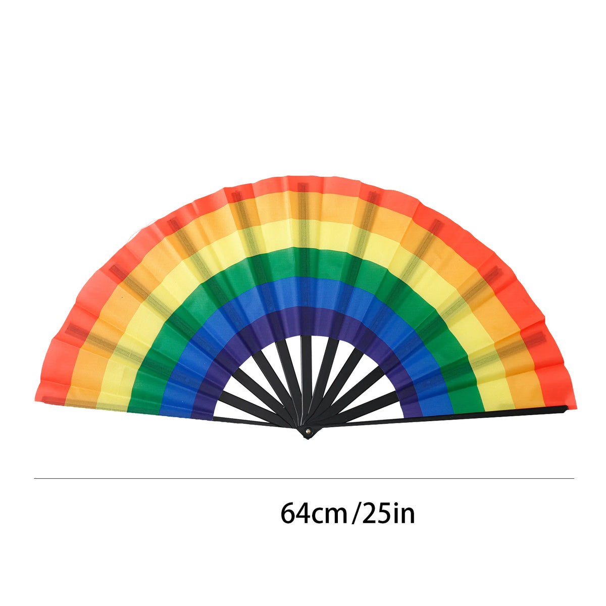 Rainbow Fan LGBT Pride Gay Lesbian  Asexual Transgender Bisexual Pansexual Non-binary Cloth Folding Portable