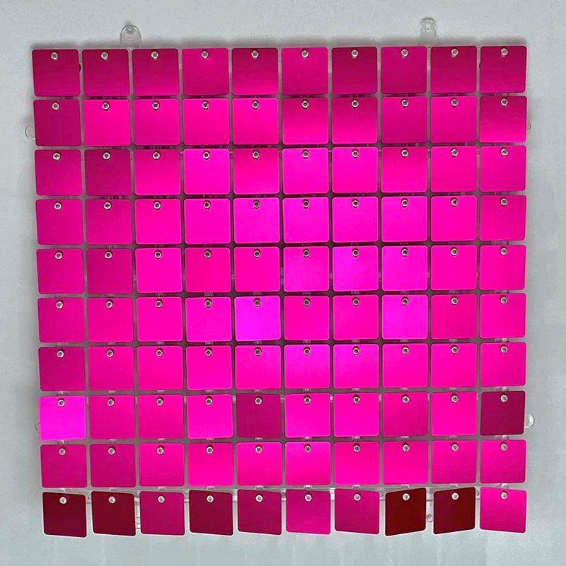 16pcs Champagne Shimmer Wall Backdrop 3D Sequin Panel Backdrop Art Wall Backgroud Cloth Wedding Birthday Party Backdrop Decor