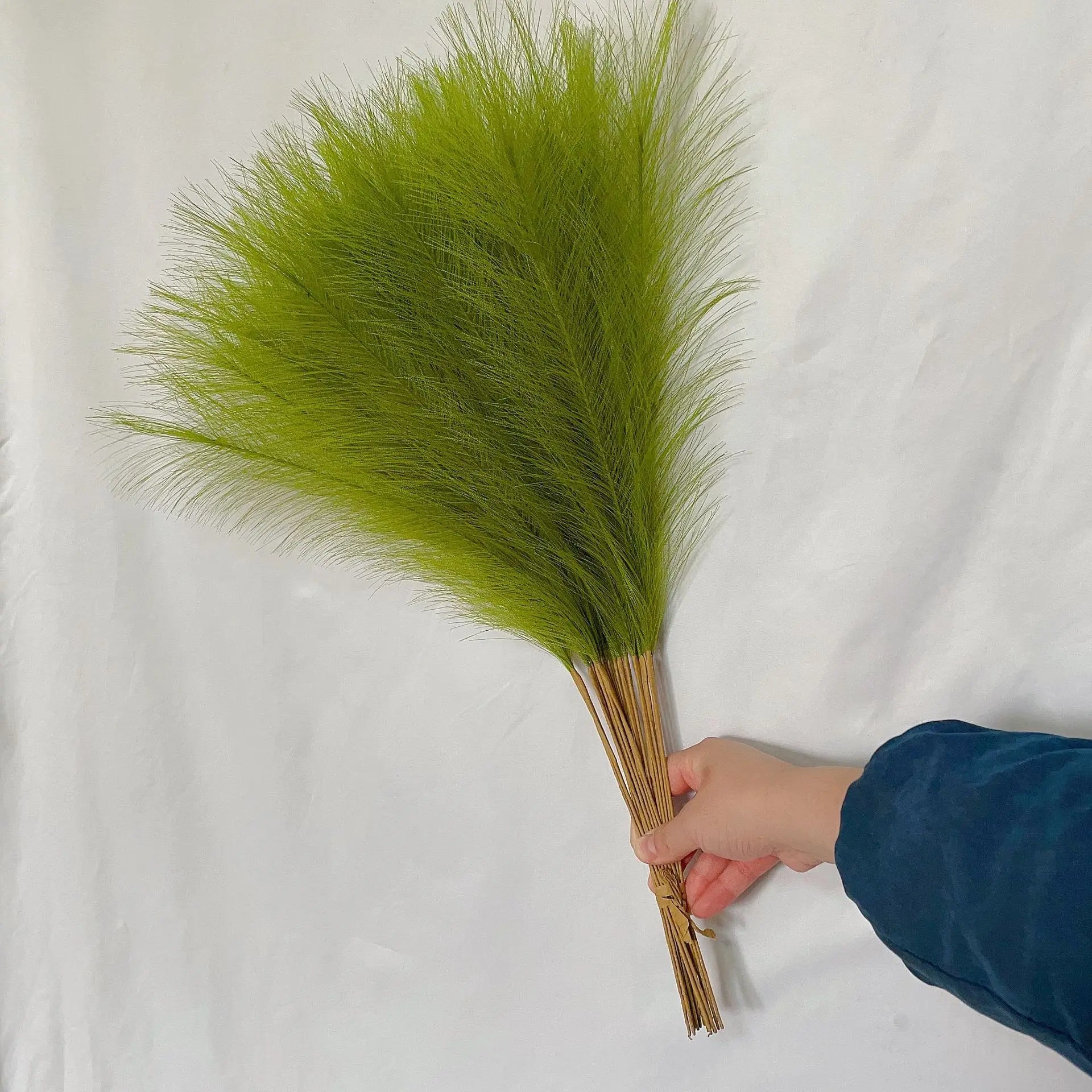 55CM 10PCS Fluffy Pampas Grass Boho Decor Flower Fake Plant Reed Simulated Wedding Party Home Decoration Artificial Flowers