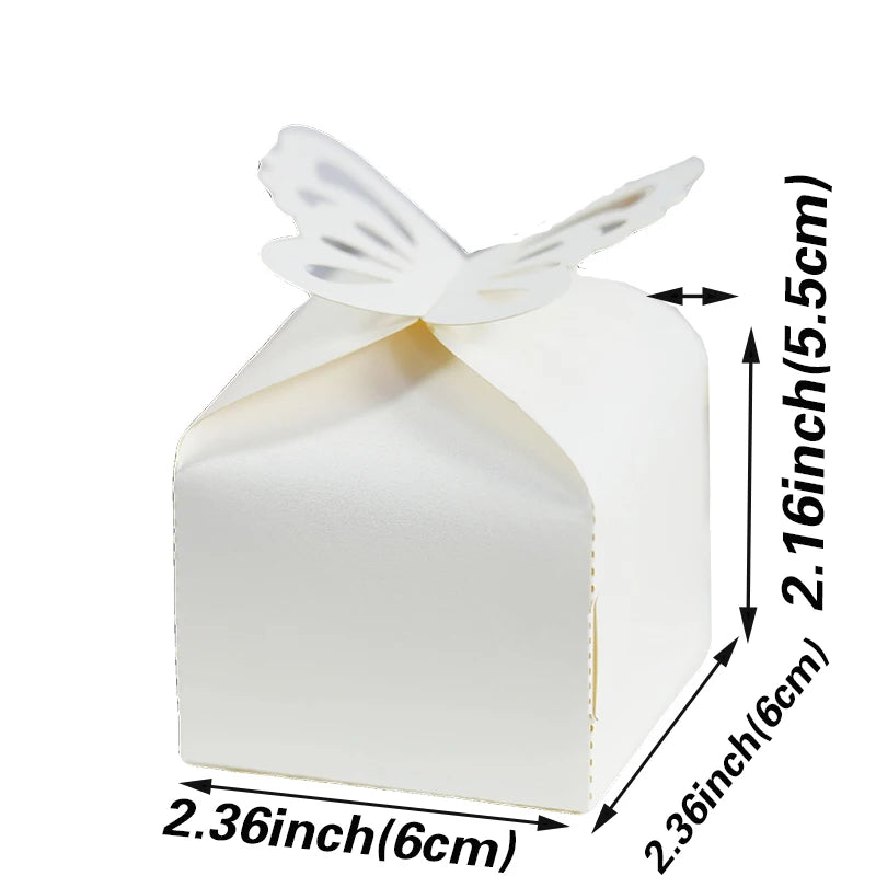 20/30/50PCS Colorful Butterfly Dragees Box Giveaways Favors and Gifts Chocolate Box Packaging Box Wedding Gift Boxes for Guests