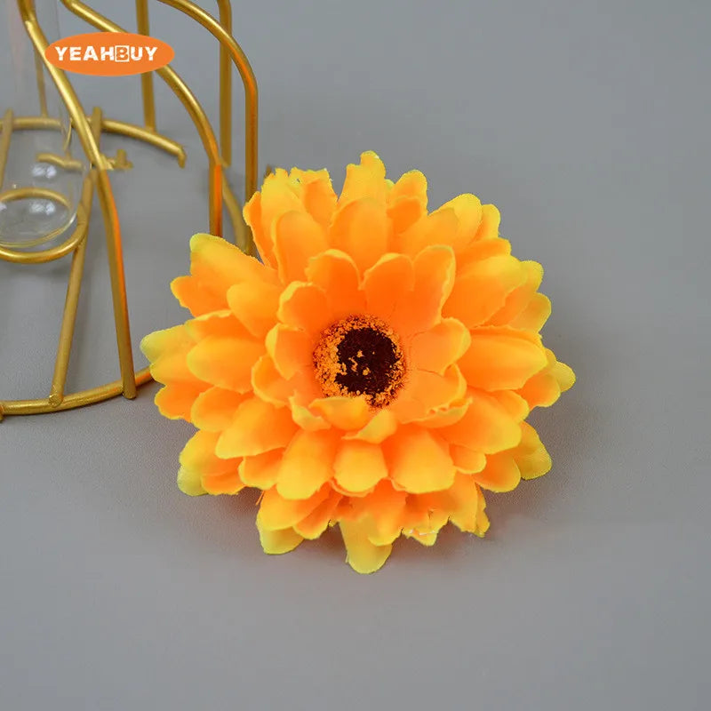 50Pcs 8.5CM Artificial Silk Flowers chrysanthemum for Home Wedding Bouquet Decoration Diy Wreath Accessories Festival Supplies