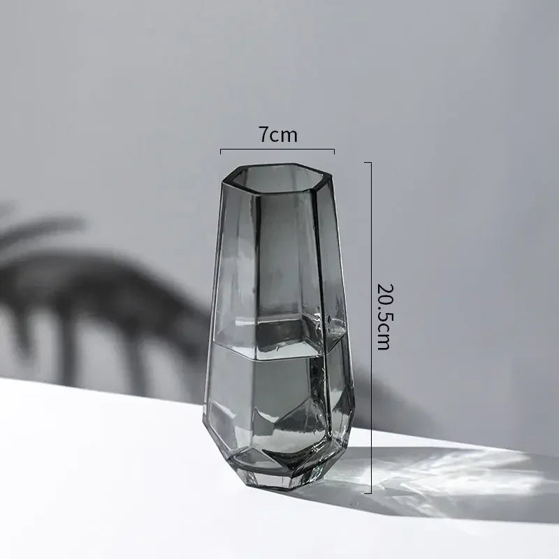 Creative Profiling Glass Flower Vase Ins Flower Bottle Transparent Hydroponic Vase Glass Bottle for Flowers Desktop Decoration