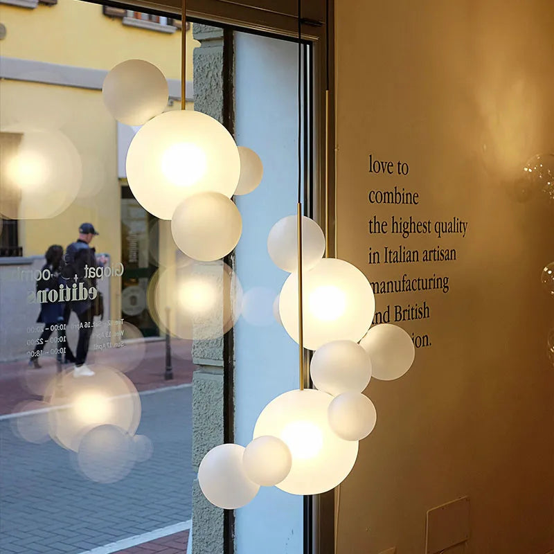 Nordic Decor Led Chandeliers for Living Room Indoor Lighting Bubbles Ball Kitchen Ceiling Chandelier Dining Room Pendant Lamp