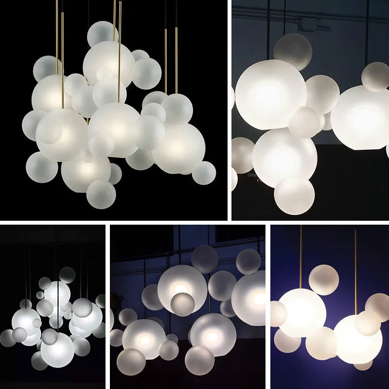 Nordic Decor Led Chandeliers for Living Room Indoor Lighting Bubbles Ball Kitchen Ceiling Chandelier Dining Room Pendant Lamp