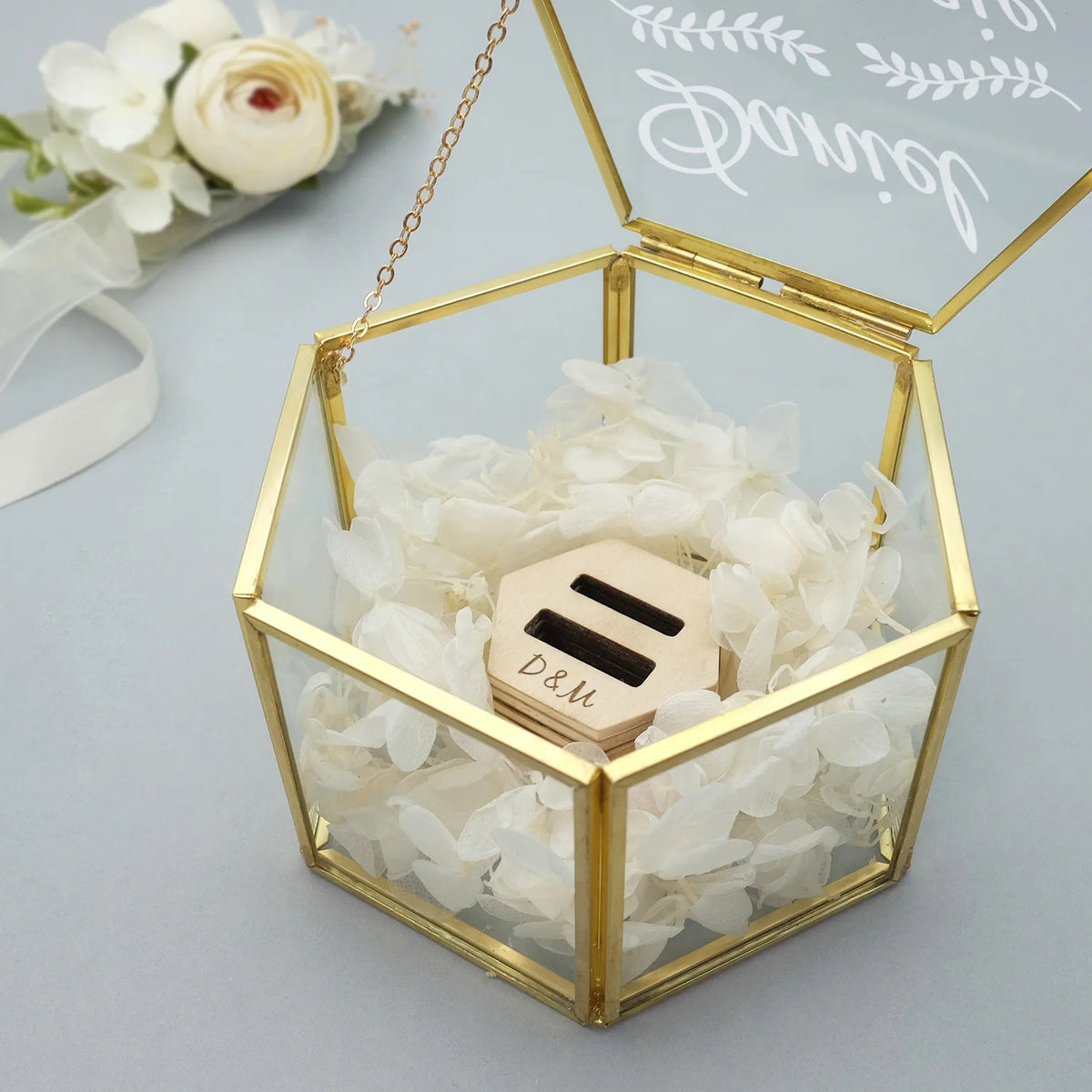Personalized Glass Ring Box, Custom Wedding Ring Box, Engagement Ring Holder, Jewelry Box