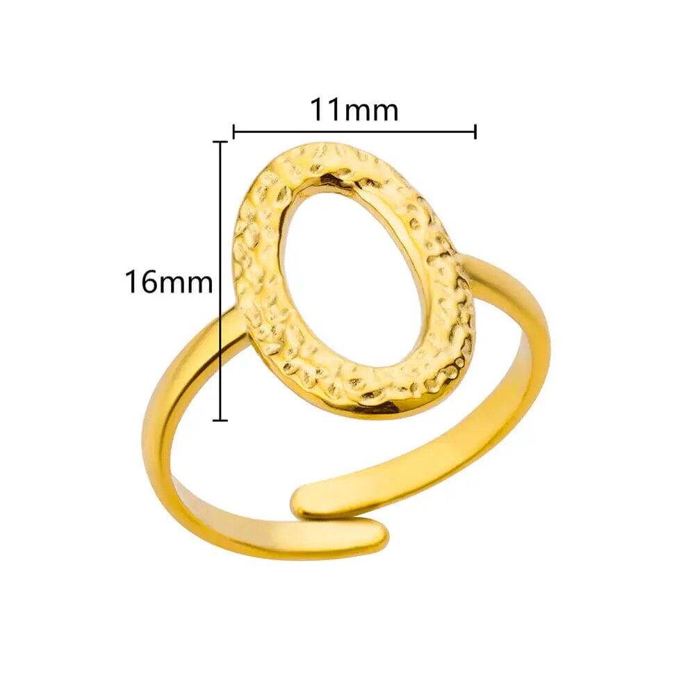 Oval Hollow Rings for Women Stainless Steel Gold Plated Ring Minimalist 2023 Couple Wedding Jewelry Free Shipping Item anillos