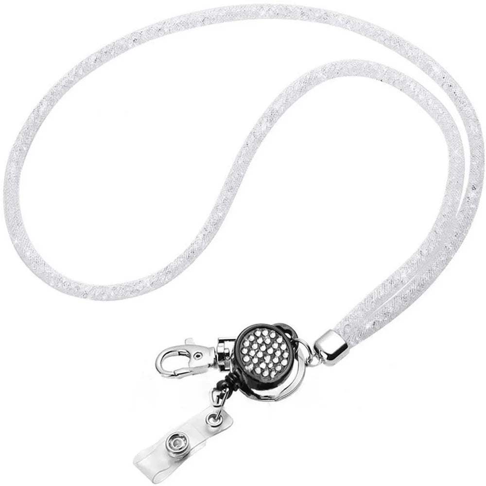 Badges Holder Retractable Lanyard  Id Lanyard Name Tag Card Badge Holder Reels Chain Clips Hanging Rope Keychain Necklace Strap