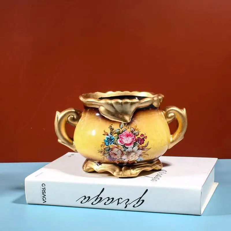 Retro desk vase living room dining table decorative handicrafts ornament flowerpot Classical vase floor