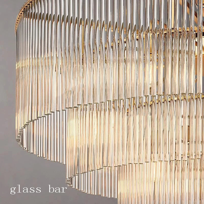 Nordic Luxury Glass Bar Big Ceiling Chandeliers Home Decoration Large Hanging Lamps for Living Room Hotel Lustre Gold