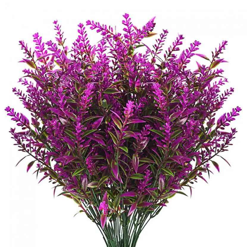 Artificial Flowers Plastic Lavender Grass Wedding Home Garden Vase for Decoration Diy Photography Props Indoor Bonsai Fake Plant