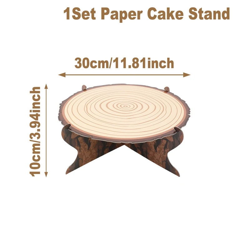 1set Cake Rack  Stand  for Birthday Country Wedding Party Decor Forest Style Table Decoration Round Cupcake Holder Cupcake Stand