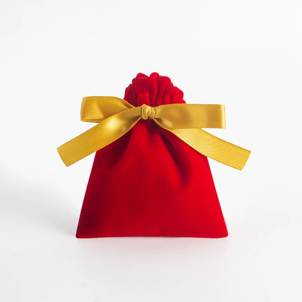 10pcs Bulk 10x12cm Jewelry Packing Ribbon Velvet Bags Gift Display Packing Storage Wedding Travel Candy Drawstring Dust Pouches